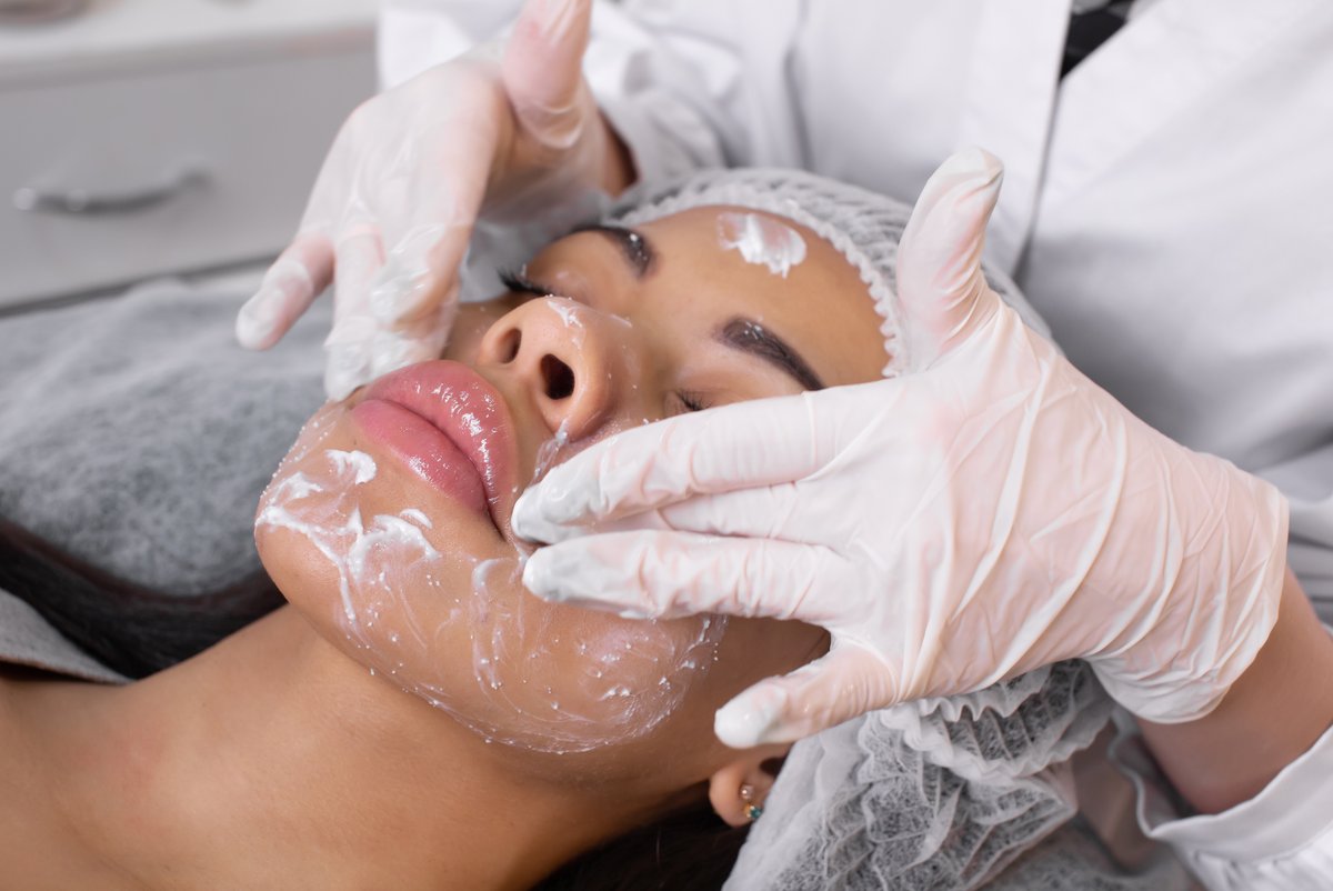 facial mask treatment in a spa setting