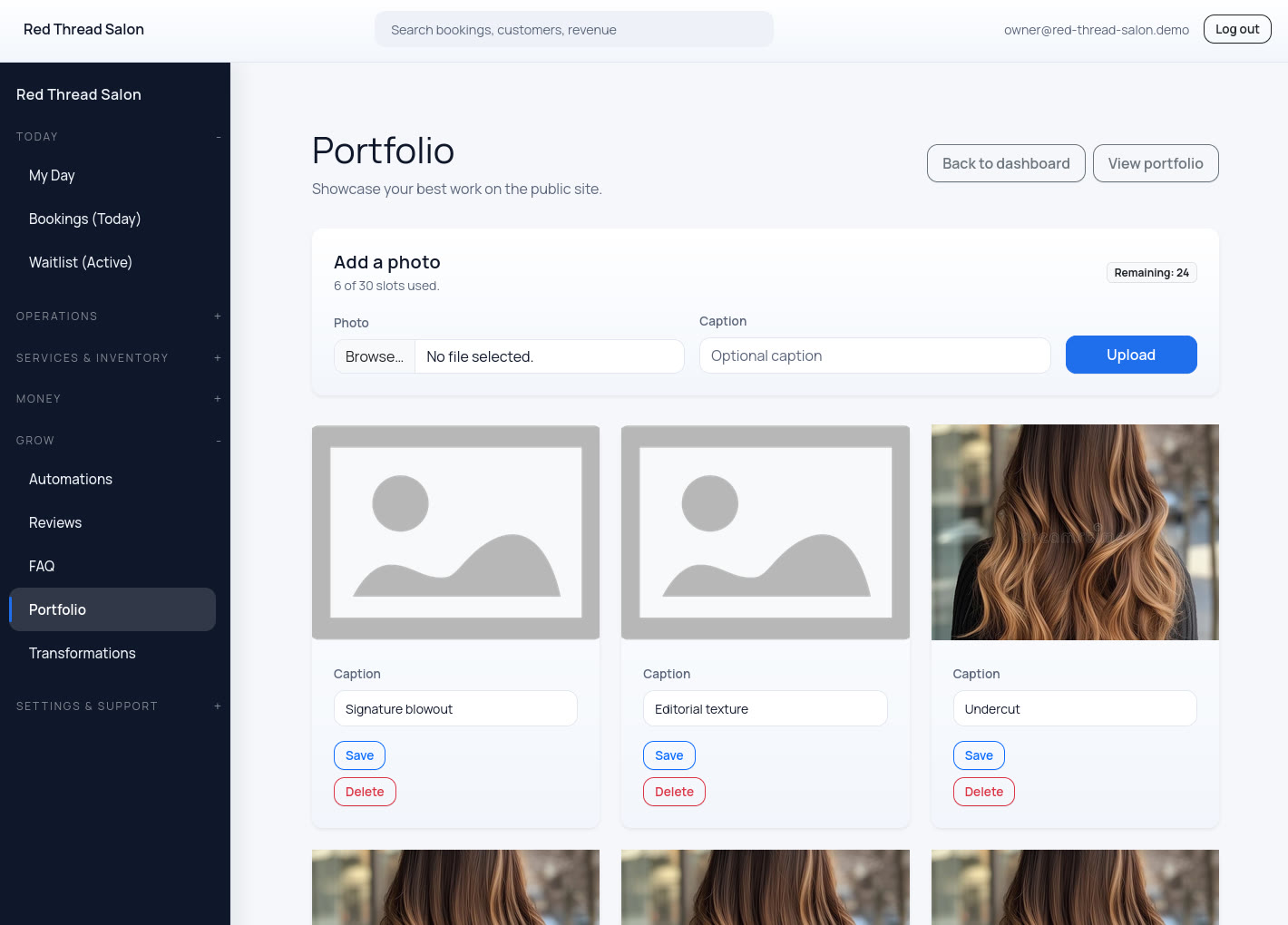 Portfolio and gallery management